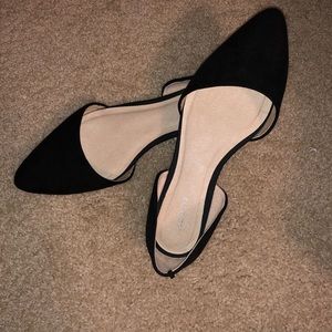 Black flats worn once